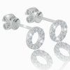 Diamond minimalist earrings in 14K white gold