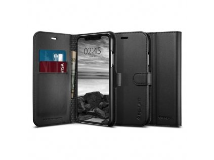Knížkové pouzdro Spigen Wallet S iPhone X / XS, černé