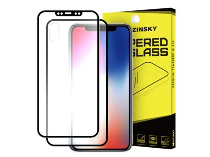 Wozinsky tvrzené sklo přes celý displej + kryt na zadní část s hliníkovým rámem iPhone X / XS, černé
