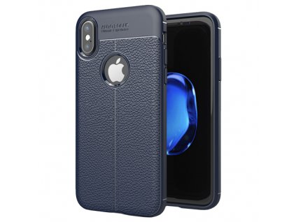 eng pm Litchi Pattern Flexible Cover TPU Case for iPhone XS X blue 37863 1