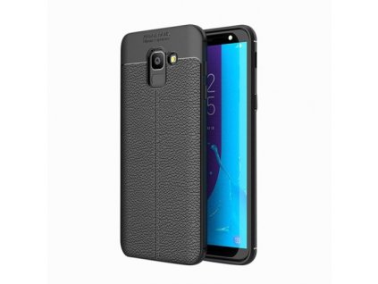 2516 litchi pattern flexibilni kryt tpu pro samsung galaxy j6 j600 2018 cerne