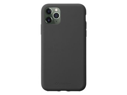 Apple iPhone 11 Pro Max, ochranný silikonový kryt CellularLine SENSATION, černý