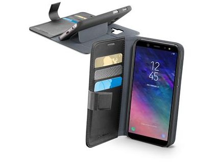Pouzdro CellularLine Book Agenda pro Samsung Galaxy A6 (2018), černé