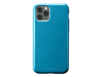 Ochranný silikonový kryt CellularLine Sensation Metallic pro Apple iPhone 11 Pro Max, tyrkysový