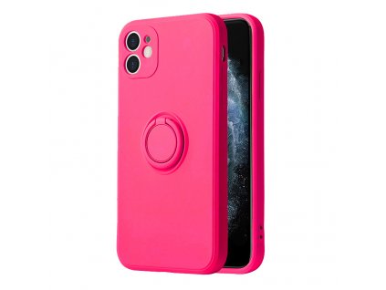 6822 pouzdro vennus silicone ring s magnetickym uchytem pro iphone 11 ruzove