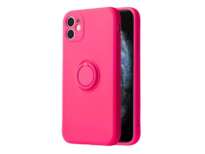 6822 pouzdro vennus silicone ring s magnetickym uchytem pro iphone 11 ruzove