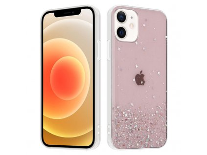 6972 mx shine pouzdro pro iphone x xs pruhledne ruzove s trpytky