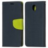 Fancy Case knížkové pouzdro pro Samsung Galaxy J7 2017 J730, modrá-limetková