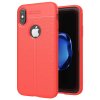 Litchi Pattern flexibilní kryt TPU pouzdro pro iPhone XS / X, červené