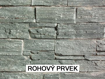 Rohový prvek přírodní kámen WALLSTONE Q006 Quartzite Green na síťce