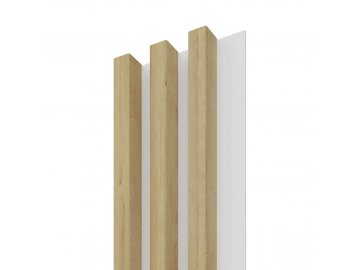 Dřevěná lamela LINEA SLIM 3 - dub / bílá
