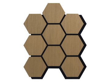 Akustický panel Hexagon 79,8×66 cm - Dub hnědý