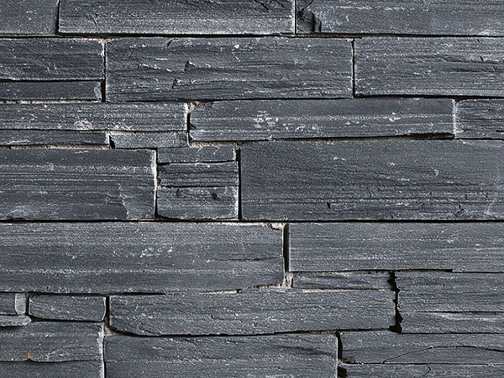 Přírodní kámen WALLSTONE N 3003 Black Slate na síťce 55x15cm cena za balení