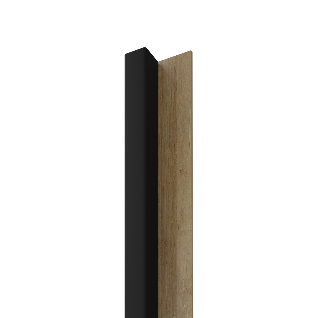 Dřevěná lamela LINEA SLIM 1 - černá / dub 265x5,4x3 cm cena za balení