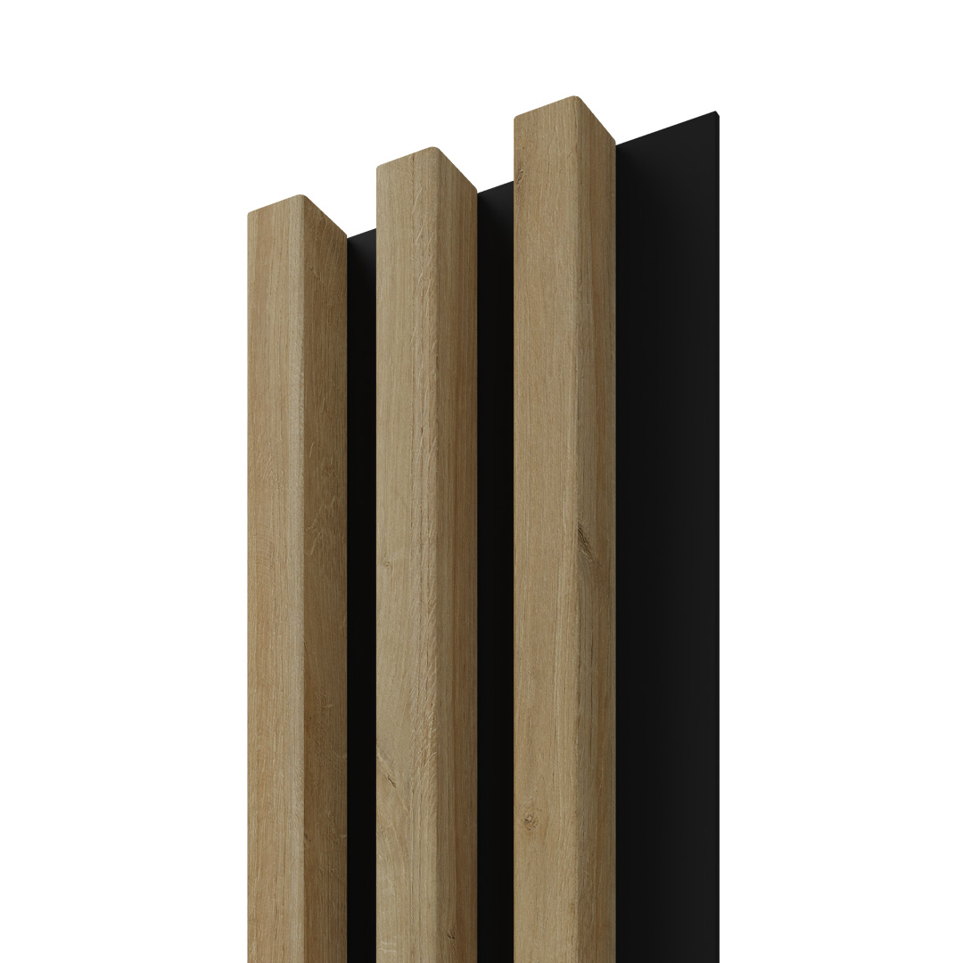 Dřevěná lamela LINEA SLIM 3 - dub / černá 265x15x3 cm cena za balení