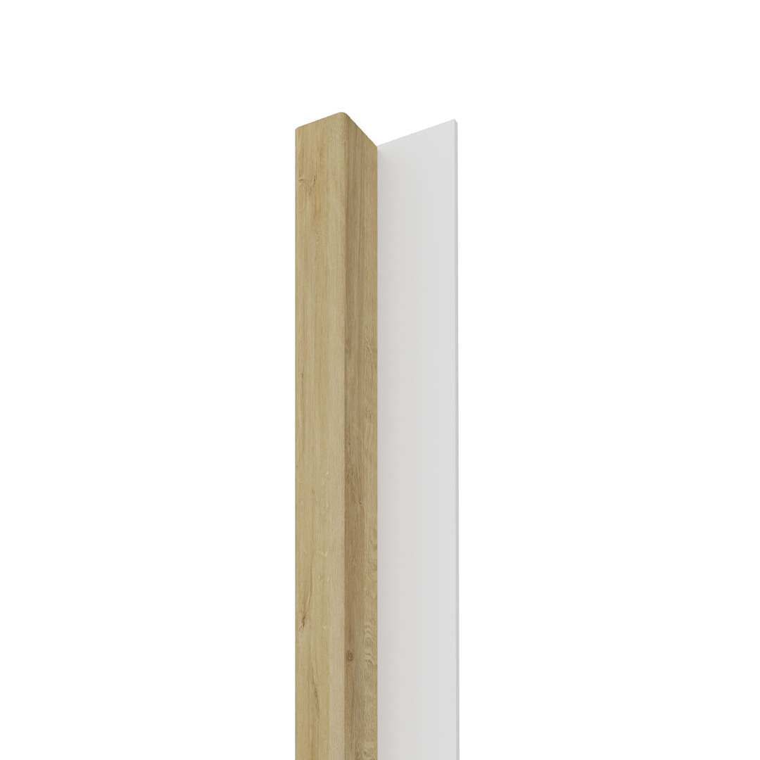 Dřevěná lamela LINEA SLIM 1 - dub / bílá 265x5,4x3 cm cena za balení