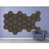 Akustický panel Hexagon 79,8×66 cm - Ořech tmavý