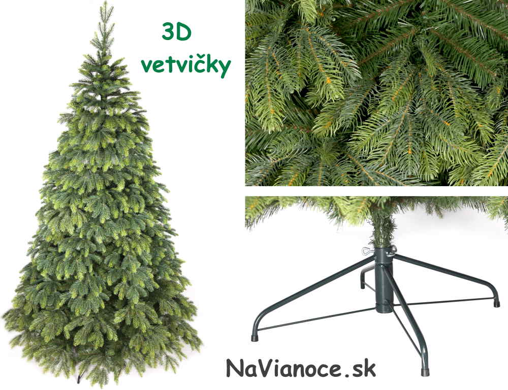 vysoký vianočný stromček jedľa 3d ihličie