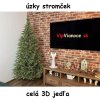 uzky umely vianocny stromcek cele full 3d ihlicie