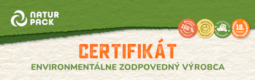 Certifikát "Environmentálně zodpovedný výrobca"