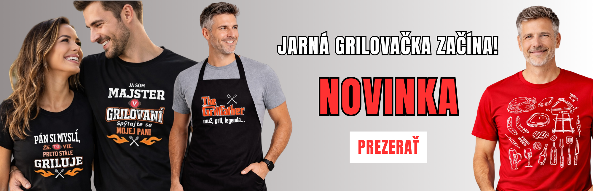 jarné tričká a grilovačka