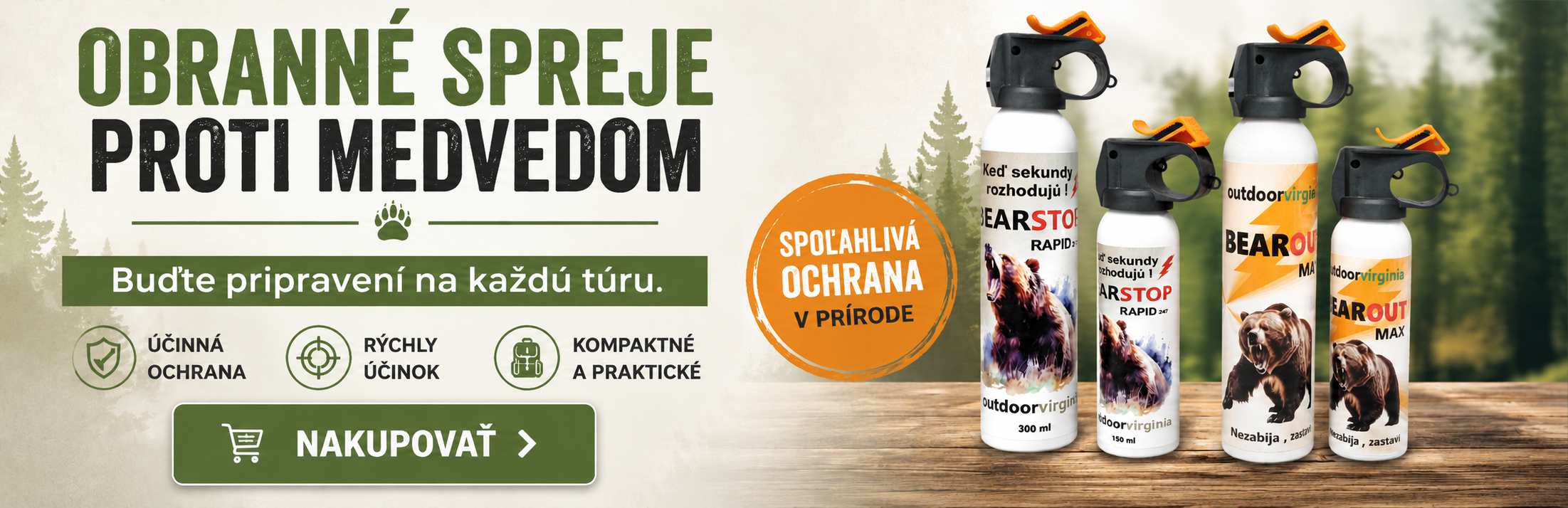 Sebaobrana - spreje na medvede