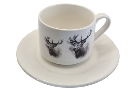 Šálka na kávu s podšálkou motív jeleň 170 ml