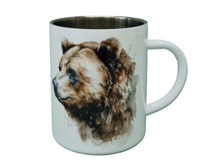 Biely termohrnček s motívom Medveď 300ml