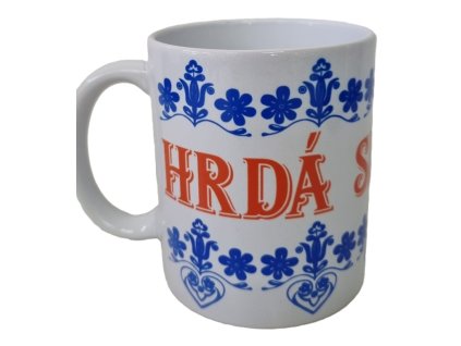Hrnček keramický s potlačou Hrdá Slovenka červená