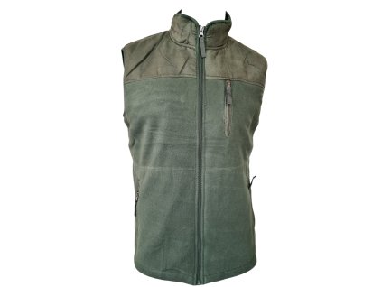 Vesta zateplená fleece zelená