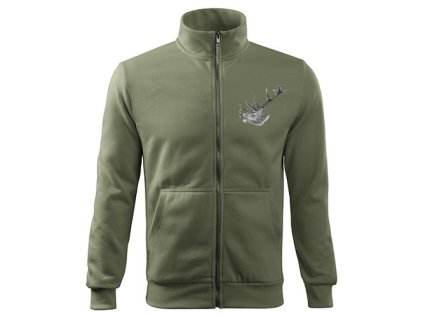 Mikina na zips s poľovníckym motívom Jeleň ČJ1