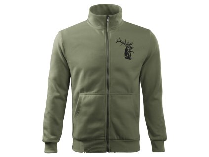 Mikina na zips s poľovníckym motívom Jeleň  ČJ4