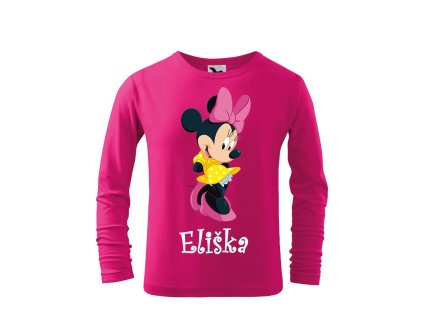 Tričko detské s rozprávkovým motívom Minnie žltá