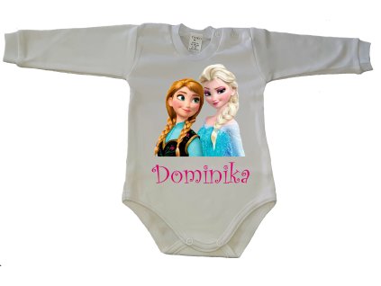 Detské body dlhý rukáv s rozprávkovým motívom Frozen