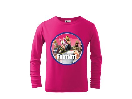 Tričko detské s motívom Fortnite kruh ružový