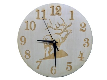 Drevené hodiny Jeleň ø 25cm