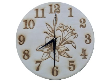 Drevené hodiny  Kvety2 ø 25cm