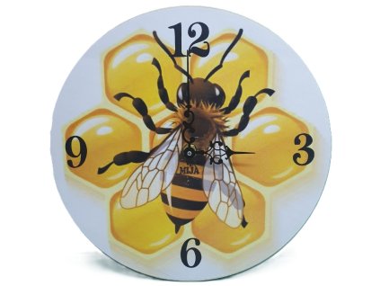 Drevené hodiny Včela ø 25cm