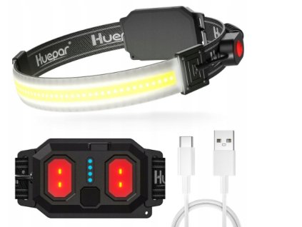 Čelovka s LED pásom nabíjateľná