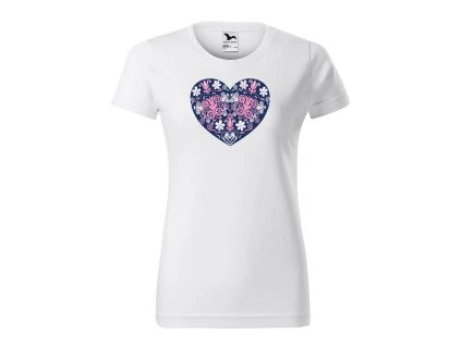 Tričko s motívom folklórne srdce