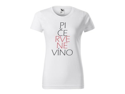 Tričko s vtipným motívom Pi červené víno