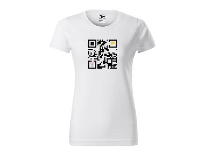 Tričko s vtipným motívom QR kód myš vyšúchané