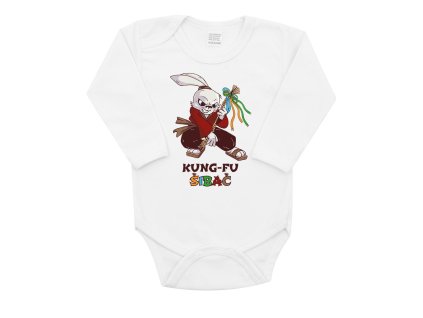 Detské body s dlhým rukávom motív Kung fu šibač