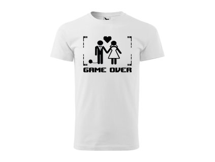 Tričko s vtipným motívom Game over svadba
