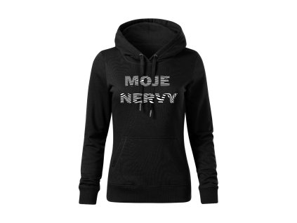Mikina s kapucňou  s motívom MOJE NERVY