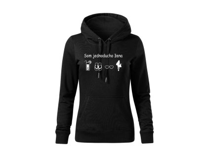 Mikina s kapucňou s motívom Som jednoducho žena