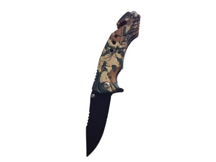 Zatvárací vreckový nôž motív listy +klip 22cm/9,5cm