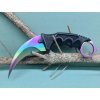 Bojový obranný nôž karambit CS dúha  +puzdro 19/9cm