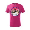 Tričko detské s motívom počítačovej hry Fortnite kruh ružový