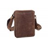 Pánska kožená crossbody tmavohnedý hunter embos 20/16cm